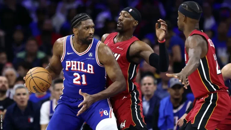 NBA: Philadelphia 76ers edge past Miami Heat to reach play-offs