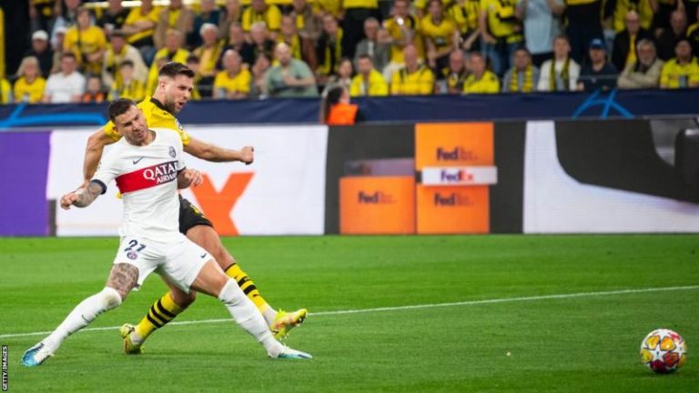 Niclas Fullkrug scored a brilliant first half winner as Borussia Dortmund beat Paris St-Germain 1-0 in a frenetic first leg of their Champions League semi-final.